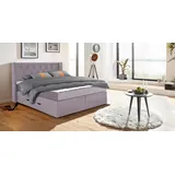 Home Affaire Boxspringbett HOME AFFAIRE "Elegance", lila (flieder), B:181cm L:210cm, Samtoptik (100% Polyester);Struktur (100% Polyester), Komplettbetten, Boxspringbett, mit schöner Knopfheftung, in den Härtegraden H2 & H3, inkl. Schubladen