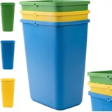 Kadax Abfalleimerset 12 l Grün/Gelb/Blau
