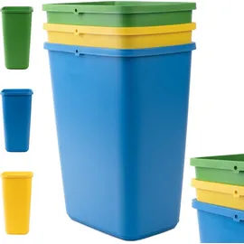 Kadax Abfalleimerset 12 l Grün/Gelb/Blau