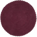 DII Crochet Collection Wende-Badematte, rund, 69,8 cm Durchmesser, Weinrot.