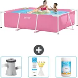 Intex Rahmenschwimmbecken rechteckig – 220x150x60 cm – Zubehör CB73 rosa No Size