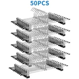 JEOBEST Kleiderbügel Metall Hosenbügel Kleiderbügel, mit Rutschfest Clips, (50-tlg), (10-50-tlg), Anti-Rutsch, Rockbügel Hosenbügel Platzsparend