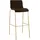 CLP Barhocker mit Lehne Hover, Barstuhl stapelbar mit Stoffbezug, Metallgestell Goldoptik, Stapelstuhl bis 150 kg belastbar