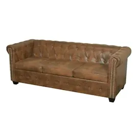 vidaXL Chesterfield-Sofas 2-Sitzer und 3-Sitzer Braun