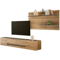 Furn.design Wohnwand in Evoke Eiche und grau Wohnkombination Set