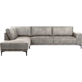 OTTO home Ecksofa OTTO HOME "OLAND L-Form, B: 289 cm, Skandi-Design", grau (taupe), B:289cm H:85cm T:210cm, 100% Polyester, Sofas, Ecksofa, Struktur, Flachgewebe, Luxus-Microfaser, Boucle