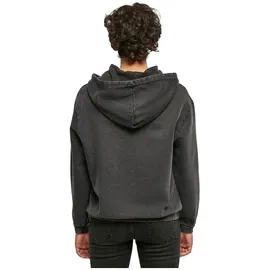 Build Your Brand Acid Washed Oversize Kapuzenpullover Black M