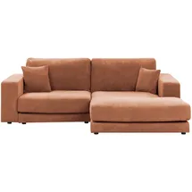 Beliani Ecksofa 3-Sitzer LOFOTEN Stoff Hellrot Linksseitig