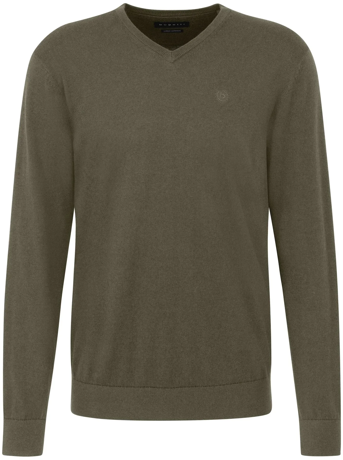 V-Ausschnitt-Pullover, mit V-Ausschnitt, Gr. L, oliv, , 21172123-L