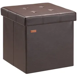 DEUBA Sitzhocker mit Stauraum Kunstleder 38 x 38 x 38 cm Braun