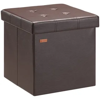 DEUBA Sitzhocker mit Stauraum Kunstleder 38 x 38 x 38 cm Braun