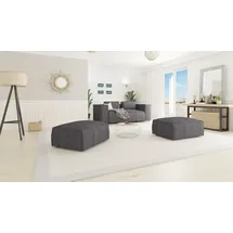 s-style möbel Moderner Fußhocker Porto aus Grau Cord mit weichem Sitz