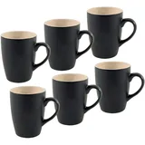 Spetebo Kaffeebecher 0,34 l Schwarz Matt 6 St.