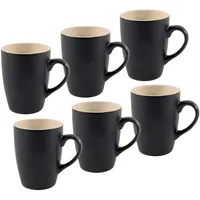 Spetebo Kaffeebecher 0,34 l Schwarz Matt 6 St.