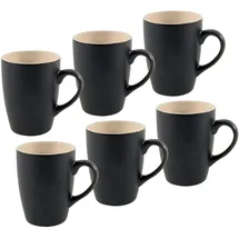 Spetebo Kaffeebecher 0,34 l Schwarz Matt 6 St.