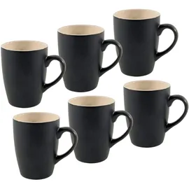 Spetebo Kaffeebecher 0,34 l Schwarz Matt 6 St.