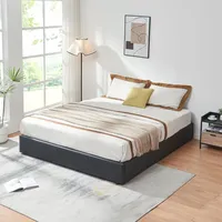 [en.casa] Polsterbett Nola mit Matratze 160x200 cm Kunstleder Schwarz