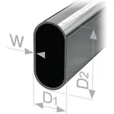 PG Ovalschrankrohr nahtl.geschw.STA verchr.H.30mm B.15mm Wandst.1mm 2500mm PG