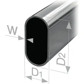 PG Ovalschrankrohr nahtl.geschw.STA verchr.H.30mm B.15mm Wandst.1mm 2500mm PG