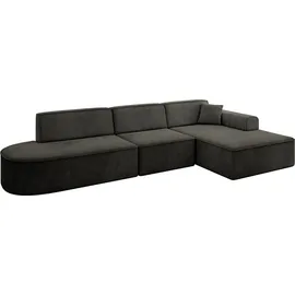 altdecor Ecksofa Ottomane Rechts IREA-L2-v3 327x165x77 cm Schwarz
