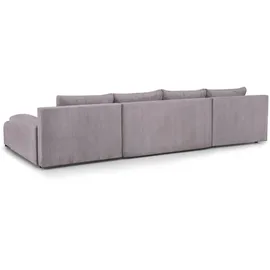 beautysofa Ecksofa Benny U-Form mit Schlaffunktion & Bettkasten & Ottomane – POSO 27 Rosa – Modernes Polstersofa - Rosa