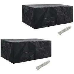 vidaXL Gartenmöbel-Abdeckungen 2 Stk. 8 Personen Poly Rattan 10 Ösen