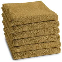 DDDDD Geschirrtuch Küchenhandtuch Logo, aus 100% Baumwolle, 50x55 cm, (Set, 6-tlg), Küchentuch aus weicher Frottee, sehr saugstark und langlebig gelb