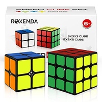 Roxenda Zauberwürfel Set, Speed Cube Set mit 2x2 3x3 Zauberwürfel, Aufkleber C