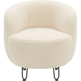 Home Affaire Sessel HOME AFFAIRE "Anjuli Lieferzeit nur 2 Wochen", beige (creme), B:72cm H:72cm T:76cm, 100% Polyester, Sessel, Sessel, Runde Form, perfektes Einzelstück, Flausch oder Feinstruktur