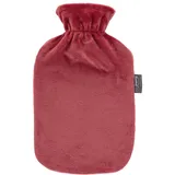 Fashy Wärmflasche mit Flauschbezug, rostrot, 2 L