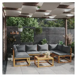 vidaXL 7-tlg. Garten-Lounge-Set mit Auflagen Massivholz Akazie