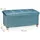 Relaxdays Sitzbank mit Stauraum, Polster, Samtbezug, Holzfüße, bis 120 kg, faltbar, Sitztruhe HBT: 34x76x38 cm, türkis