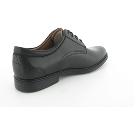 CLARKS Un Aldric Lace Derbys, Schwarzes Leder, 43 EU Weit