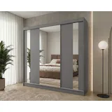 beautysofa Schwebetürenschrank Gaja 240 x 216 x 61 cm Grau
