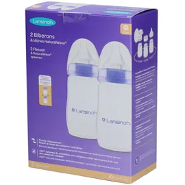 Lansinoh Babyflaschen mit NaturalWave Sauger Gr. M, 240 ml 2 St.