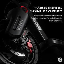 NINEBOT by Segway Kickscooter Max G3 D E-Scooter (11 Zoll, Schwarz/Silber/Rot)