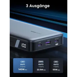 UGREEN Powerbank 25000 mAh 145W Two-way Fast Charging - Grau