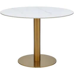 Esstisch Mirac Weiß/Goldfarben
