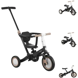 KIKKABOO Dreirad Flip 5 in 1 Stahlrahmen rutschfeste Griffe einstellbar umbaubar schwarz
