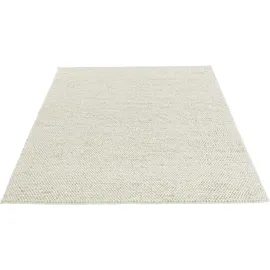 LeGer Home by Lena Gercke Wollteppich "Ainhoa, handgewebt, Wolle" Gr. 5, beige (creme), B:200cm H:12mm L:200cm, Kunstfaser, Wolle, LEGER HOME BY LENA GERCKE, Teppiche, einfarbig, Wolle, Teppich, Wohnzimmer, Schlafzimmer, Esszimmer