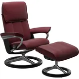 Stressless Stressless® »Admiral«, (Set, Relaxsessel inkl. Hocker), mit Signature Base, Größe M & L, Gestell Schwarz Stressless® bordeaux BATICK,