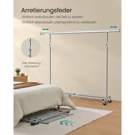 Songmics Kleiderständer auf Rollen 200 x 161,5 x 45 schwarz