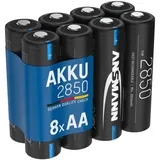 Ansmann Akku Mignon AA, min. 2650 mAh 1,2V, 8 Stück, hohe Kapazität,