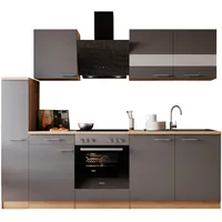 Respekta Küchenzeile Merle 240 cm grau