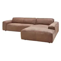 MAISON Ecksofa Houston Leder Braun