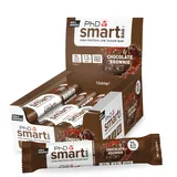 PhD Nutrition Smart Bar Protein Riegel 12 x 64g Schokolade Brownie - High Protein Snack mit 20g Eiweiß und wenig Zucker, Makrofreundlicher Eiweißriegel