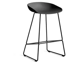 HAY - About A Stool AAS 38 Barhocker H 76, black 2.0 (Kunststoffgleiter)