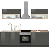 Kochstation Küchenzeile »KS-Wien«, Breite 260 cm, wahlweise mit E-Geräten, grau