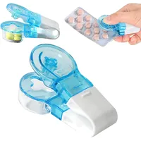 Yajimsa Tragbare Pillendose - Portable Pill Taker | Pillenlocher Mit Behälter | Ausdrückhilfe Tablettenspender | Persönliche Aufbewahrung Tragbar Pillen-Organizer Box Case (1 Stück)