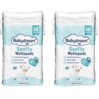 Babydream Wattepads, 100% Baumwolle, 2er Pack (2 x 60 st)